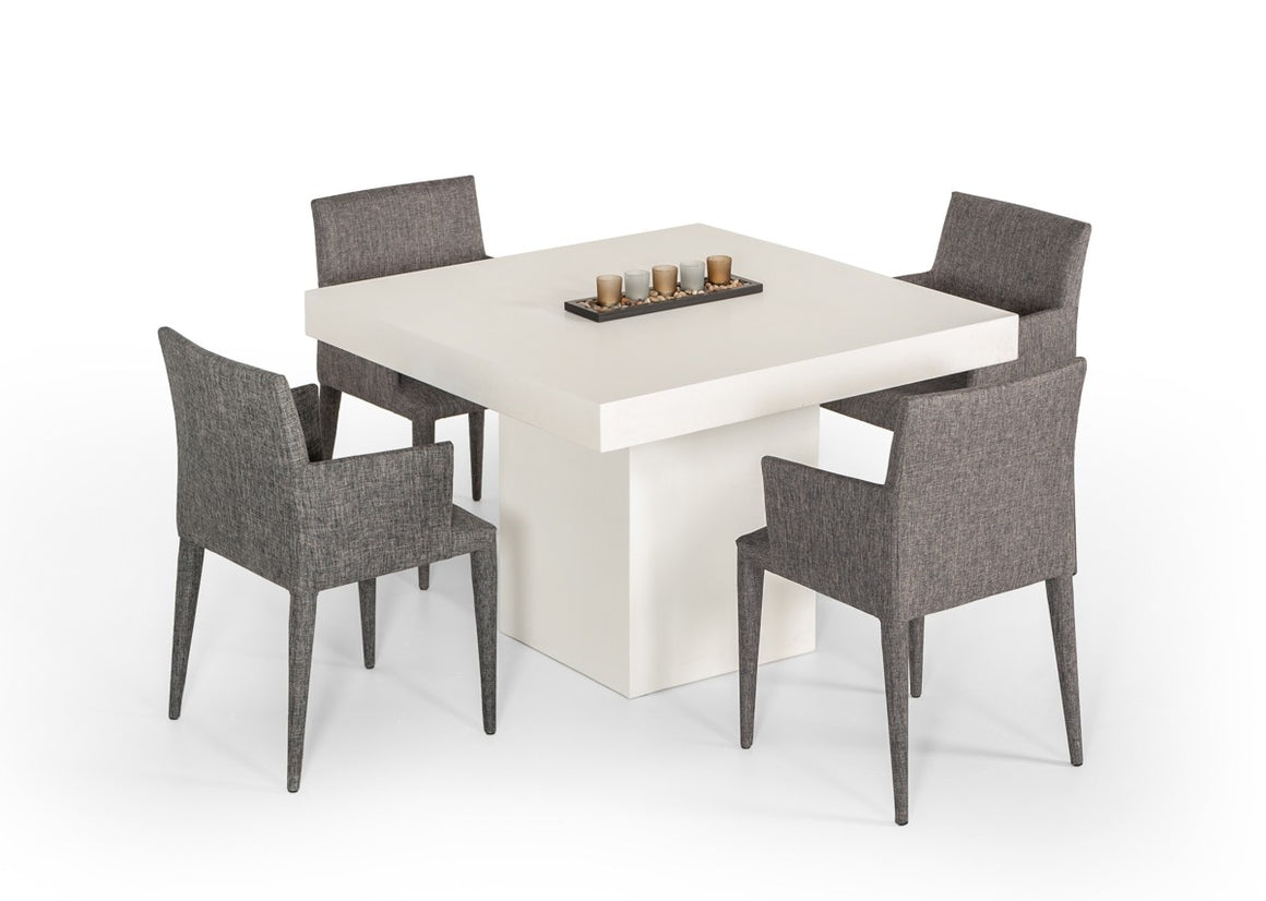Modrest Yem Ivory Concrete Square Dining Table