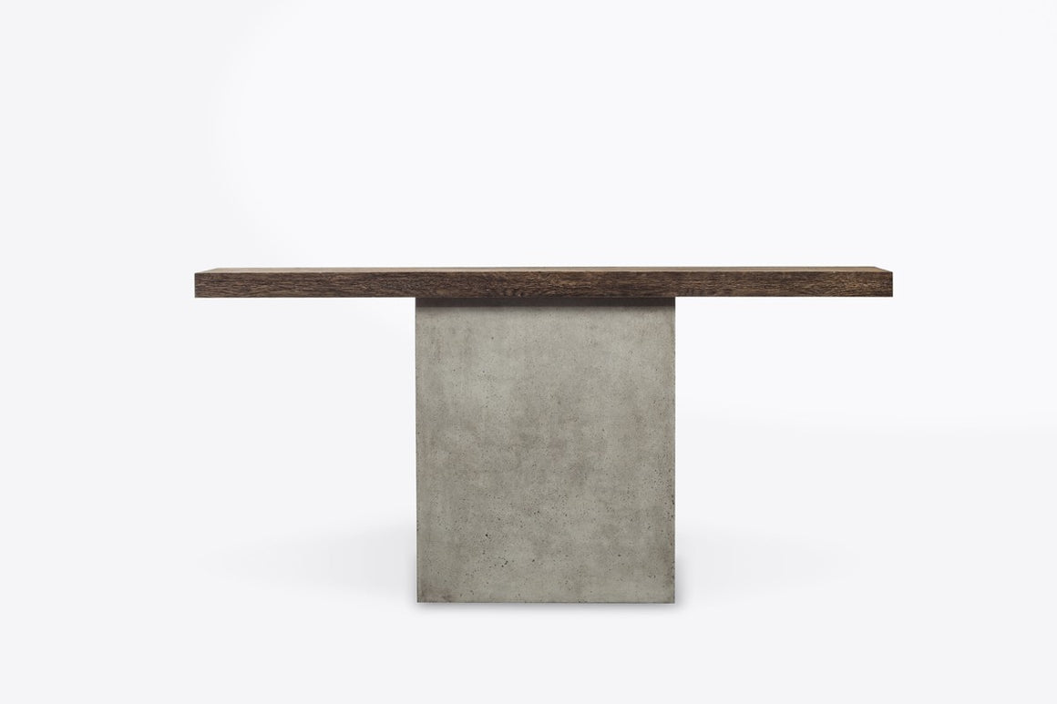 Modrest Renzo Modern Oak & Concrete Console Table