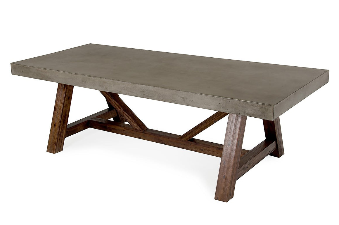 Modrest Revok Modern Concrete & Acacia Dining Table