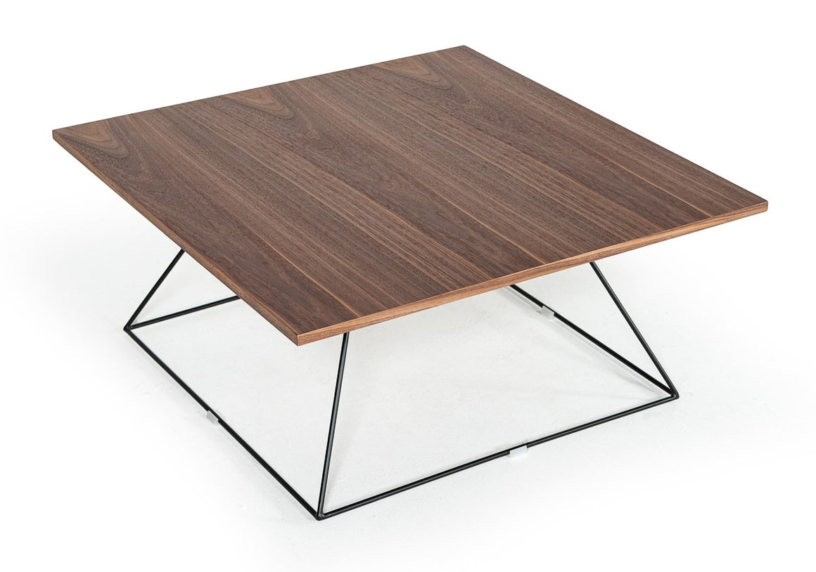 Modrest Gabriel Modern Square Walnut Coffee Table