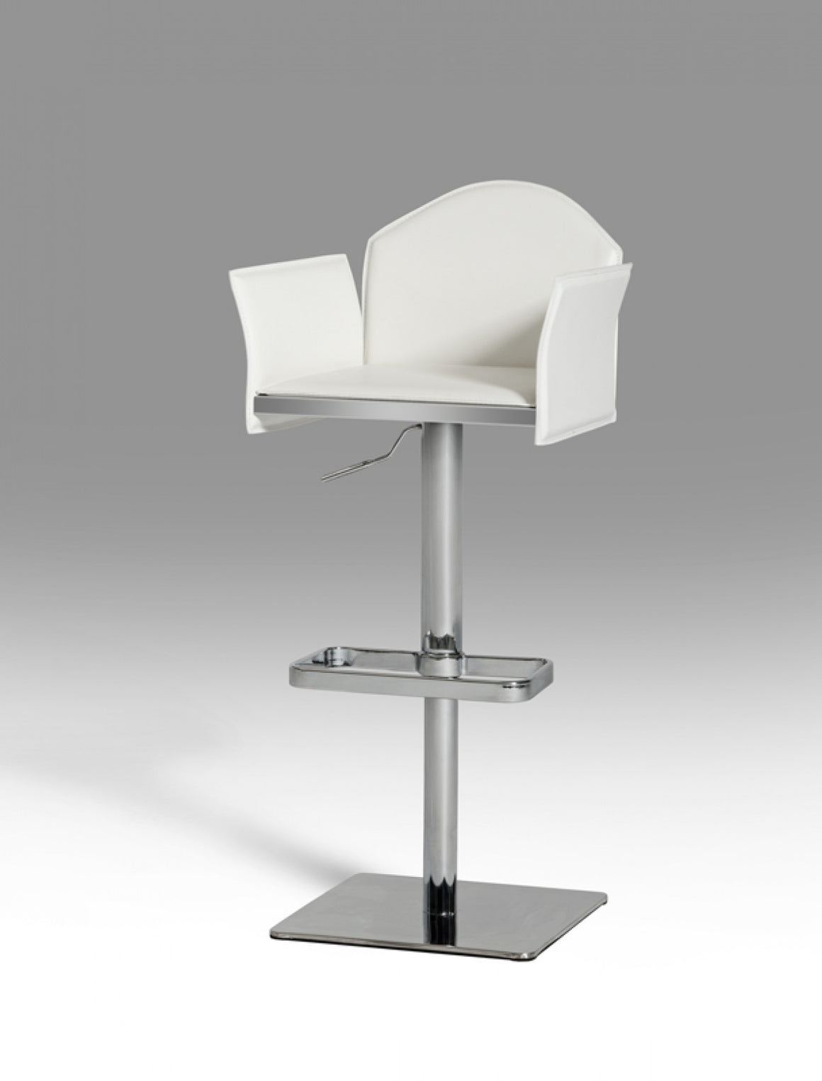 Modrest Emily Modern White Eco-Leather Bar Stool