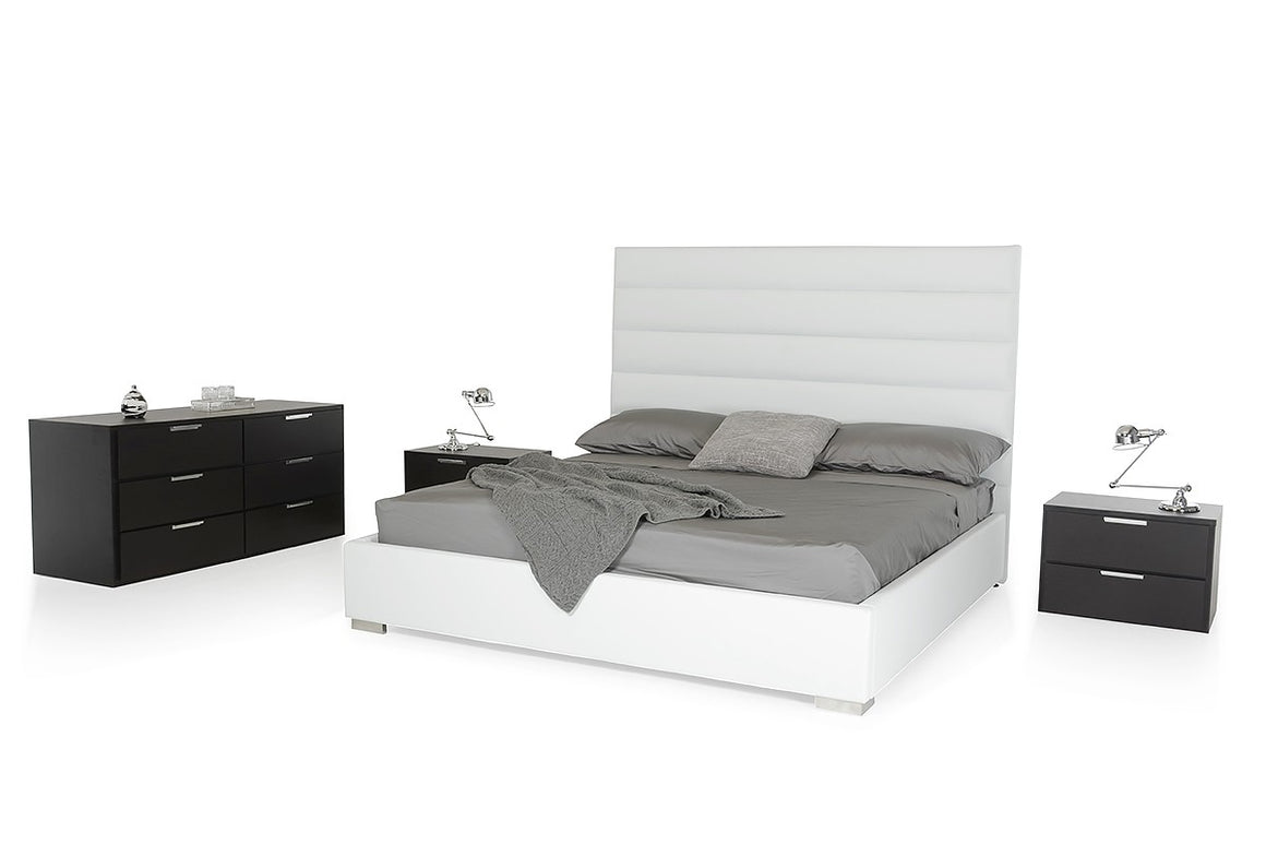 Modrest Kasia Modern White Leatherette Bed