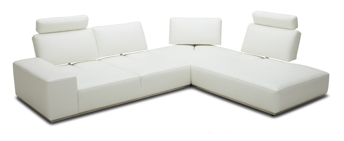 Divani Casa Martha Modern White Leather Sectional Sofa