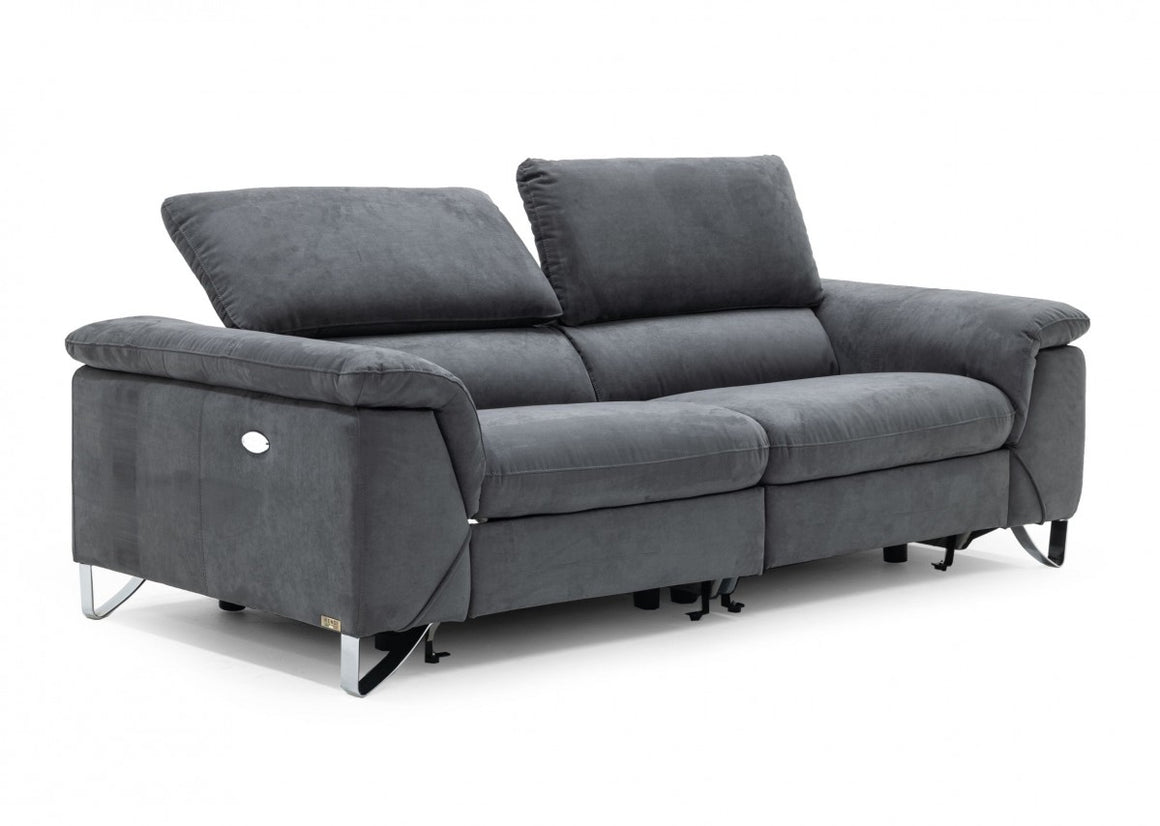 Divani Casa Maine - Modern Grey Fabric Sofa w/ Electric Recliners
