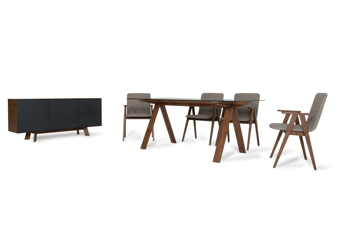 Modrest Maddox & Weylyn Modern Walnut Dining Set