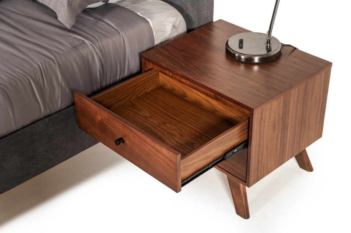 Modrest Lewis Mid-Century Modern Walnut Nightstand