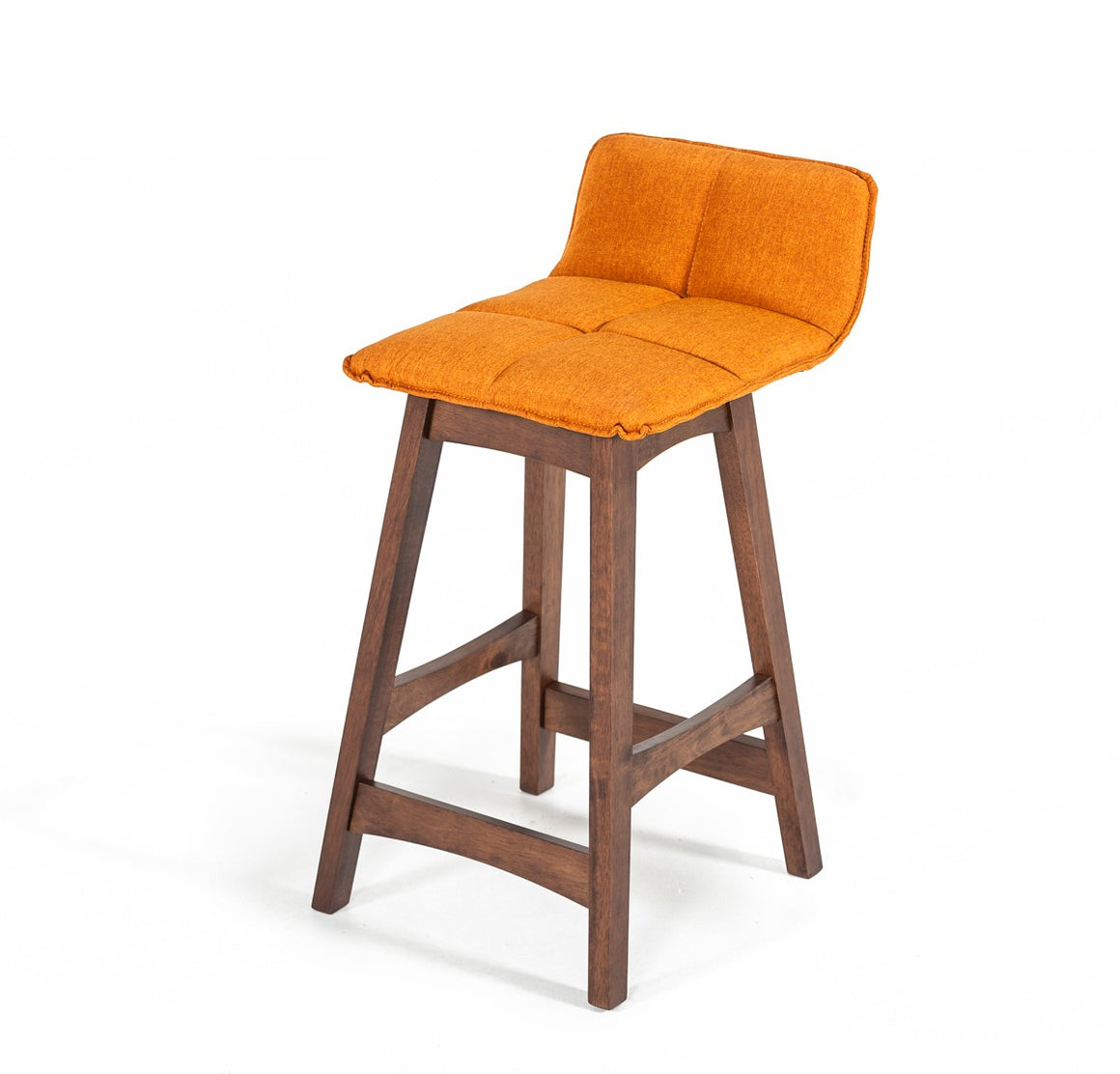 Modrest Candice Modern Orange & Walnut Bar Stool (Set of 2)