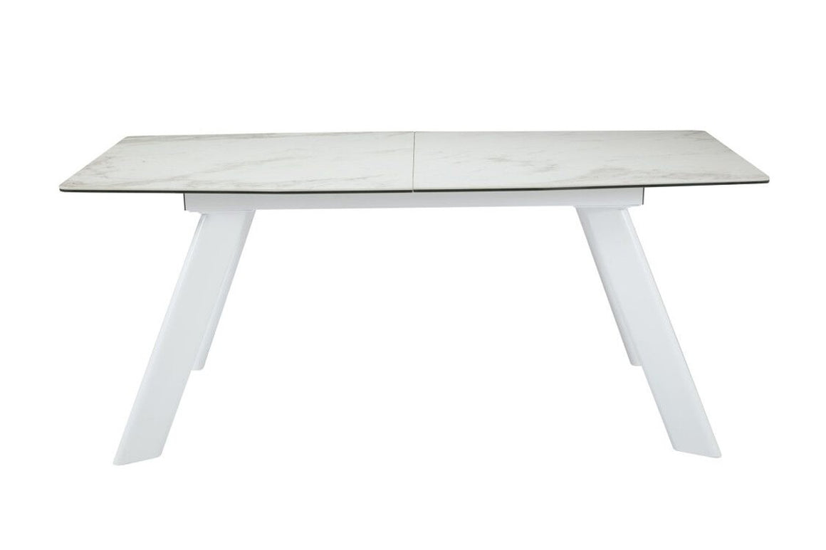 Modrest Decker Modern Extendable Faux Marble & White Dining Table