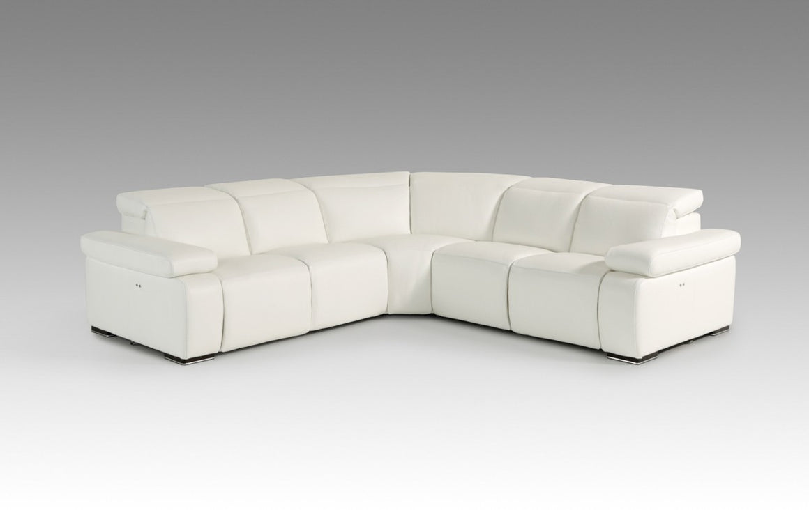 Estro Salotti Hyding Modern White Italian Leather Sectional Sofa