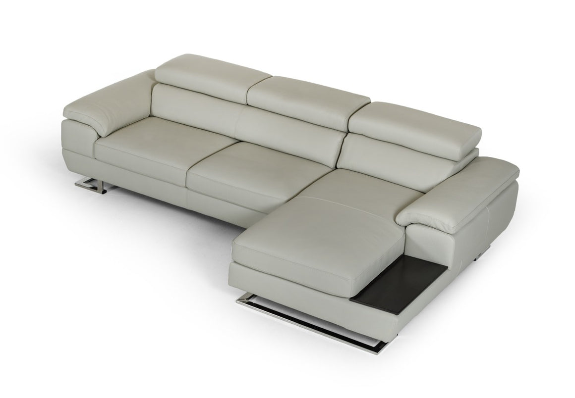 Estro Salotti Invictus Modern Grey Leather Sectional Sofa