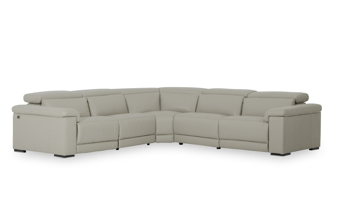 Estro Salotti Palinuro Modern Grey Leather Sectional Sofa