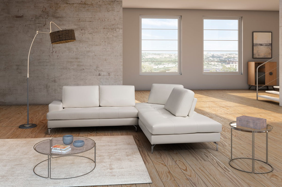 Estro Salotti Voyager Modern White Leather Sectional Sofa