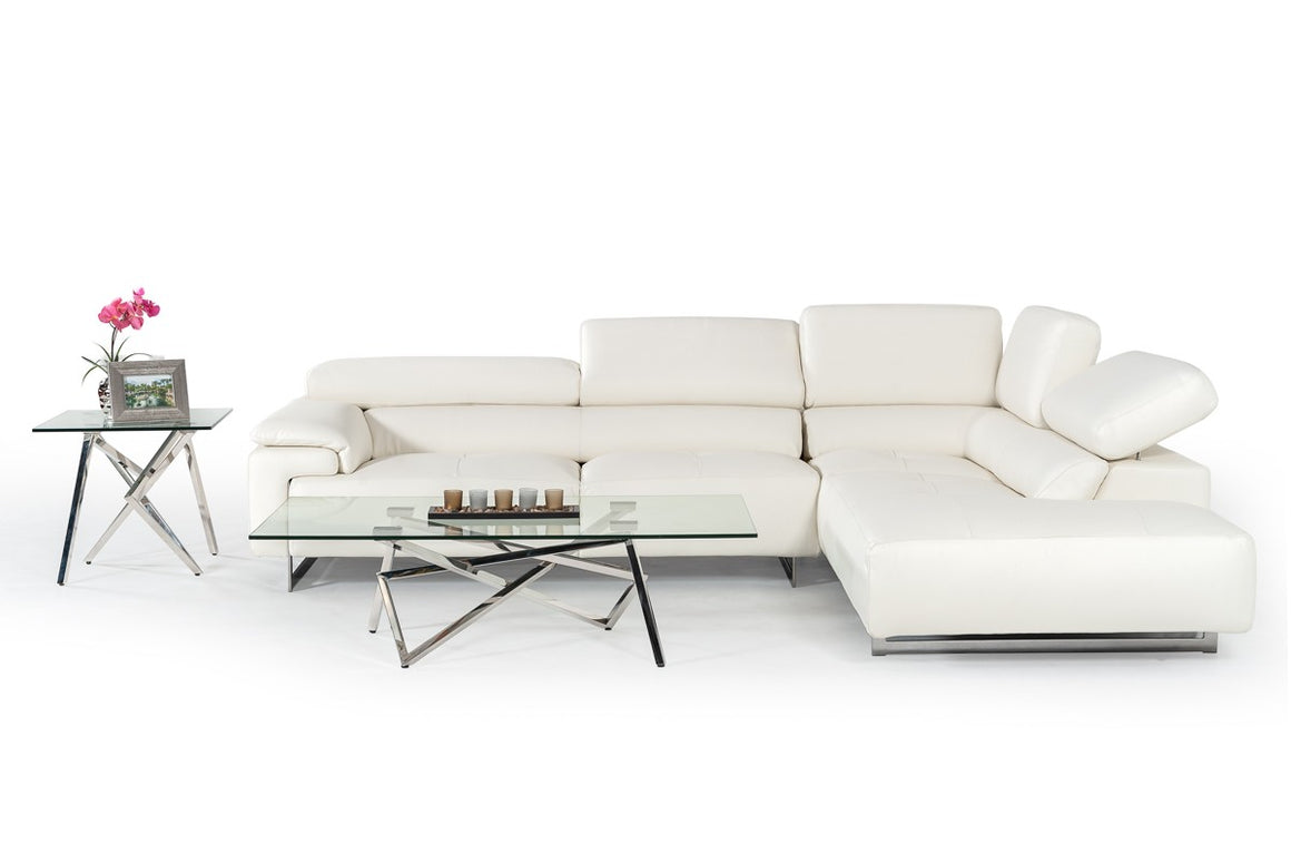 Estro Salotti Wish Modern White Leather Sectional Sofa