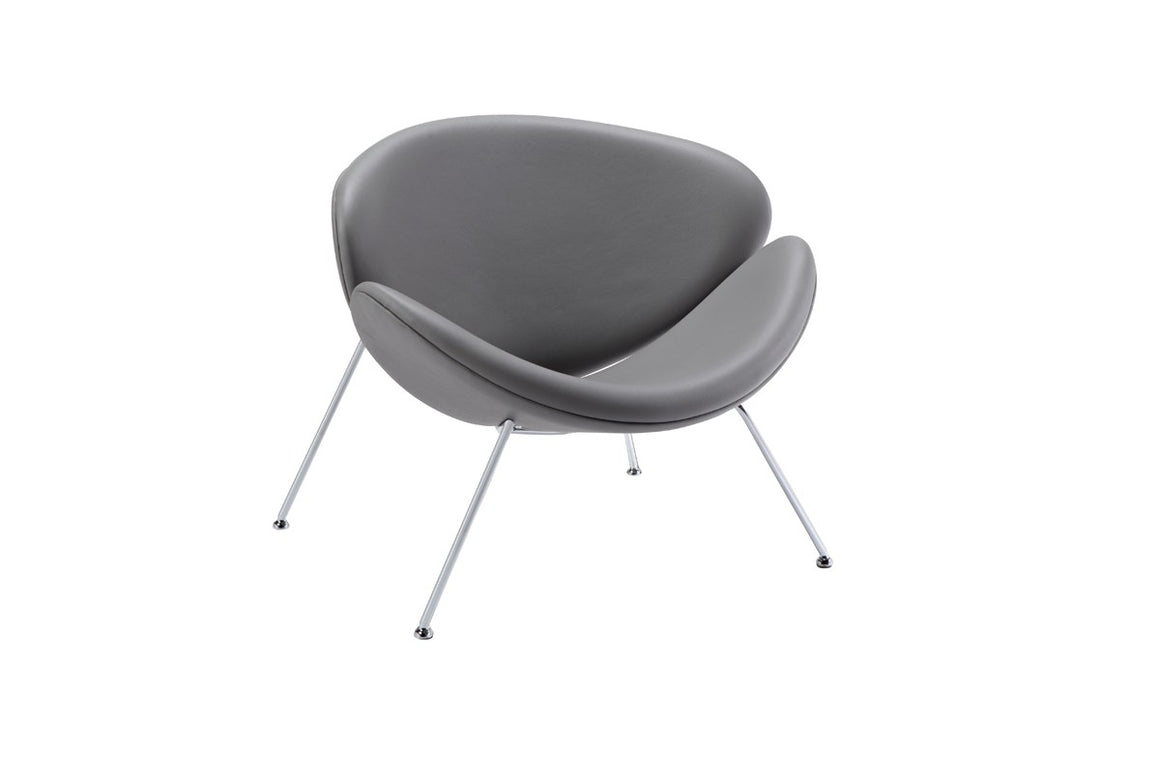 Modrest Anais Contemporary Grey Leatherette Accent Chair