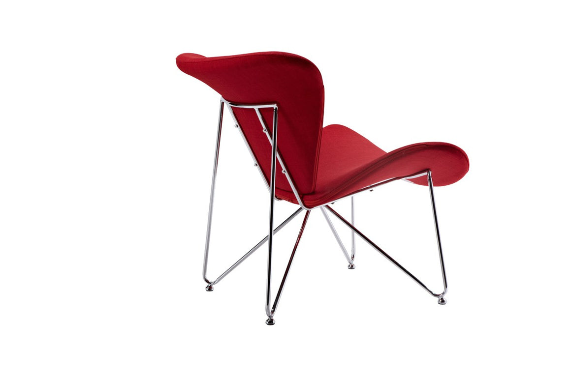 Modrest Decatur Contemporary Red Fabric Accent Chair