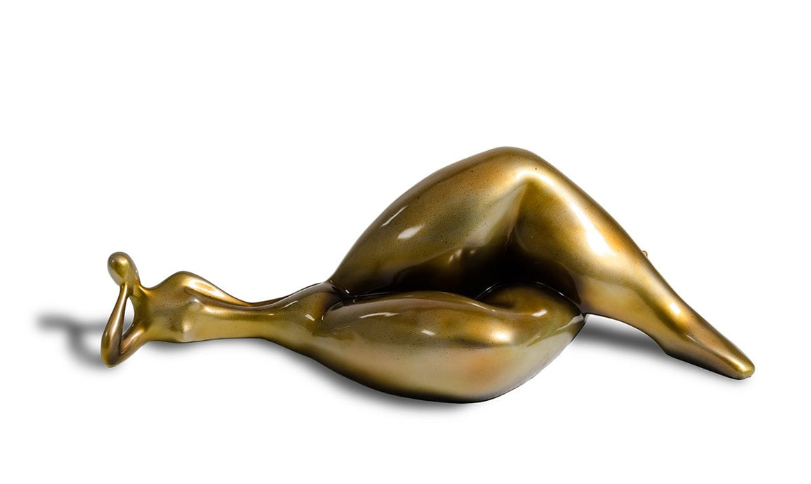 SZ0228 Modern Gold Napping Lady Sculpture