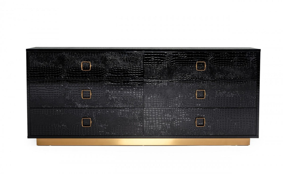 A&X Victoria Modern Black Crocodile Dresser