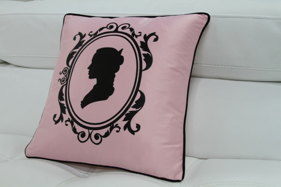 Modrest Transitional Pink And Black Print Throw Pillow