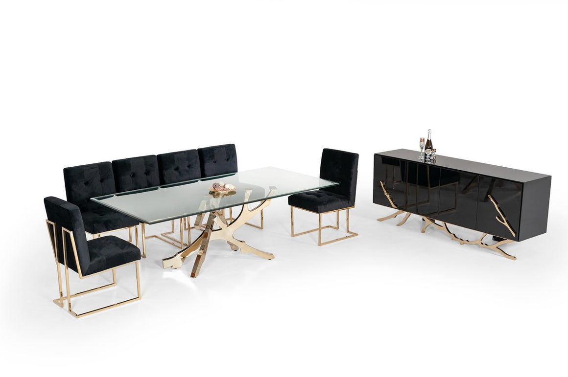 Modrest Legend Modern Black & Gold Dining Chair (Set of 2)