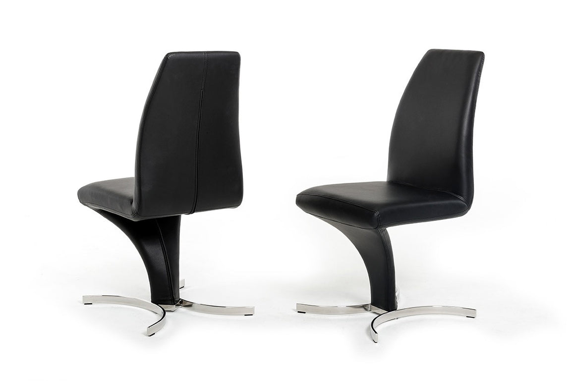 Nix - Modern Black Leatherette Dining Chair (Set of 2)