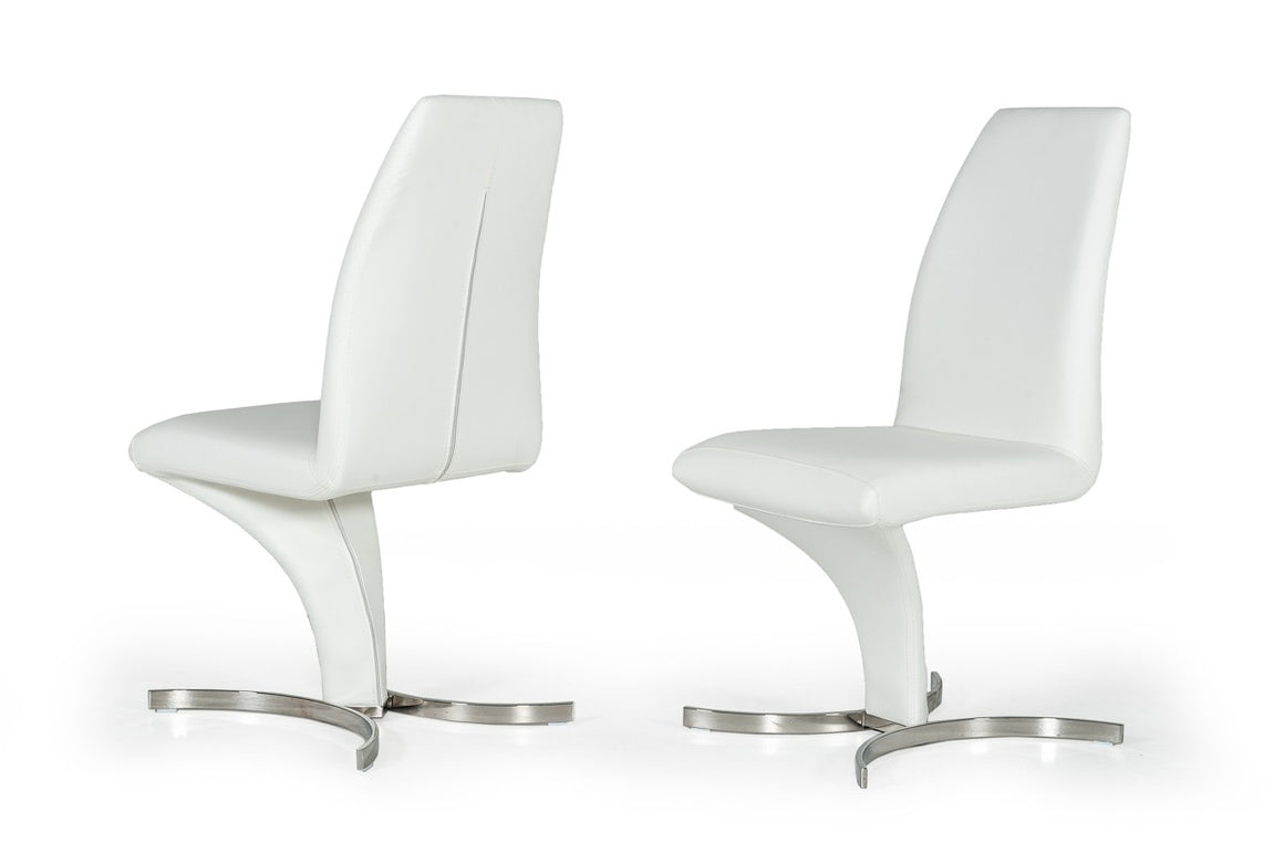 Nix - Modern White Leatherette Dining Chair (Set of 2)