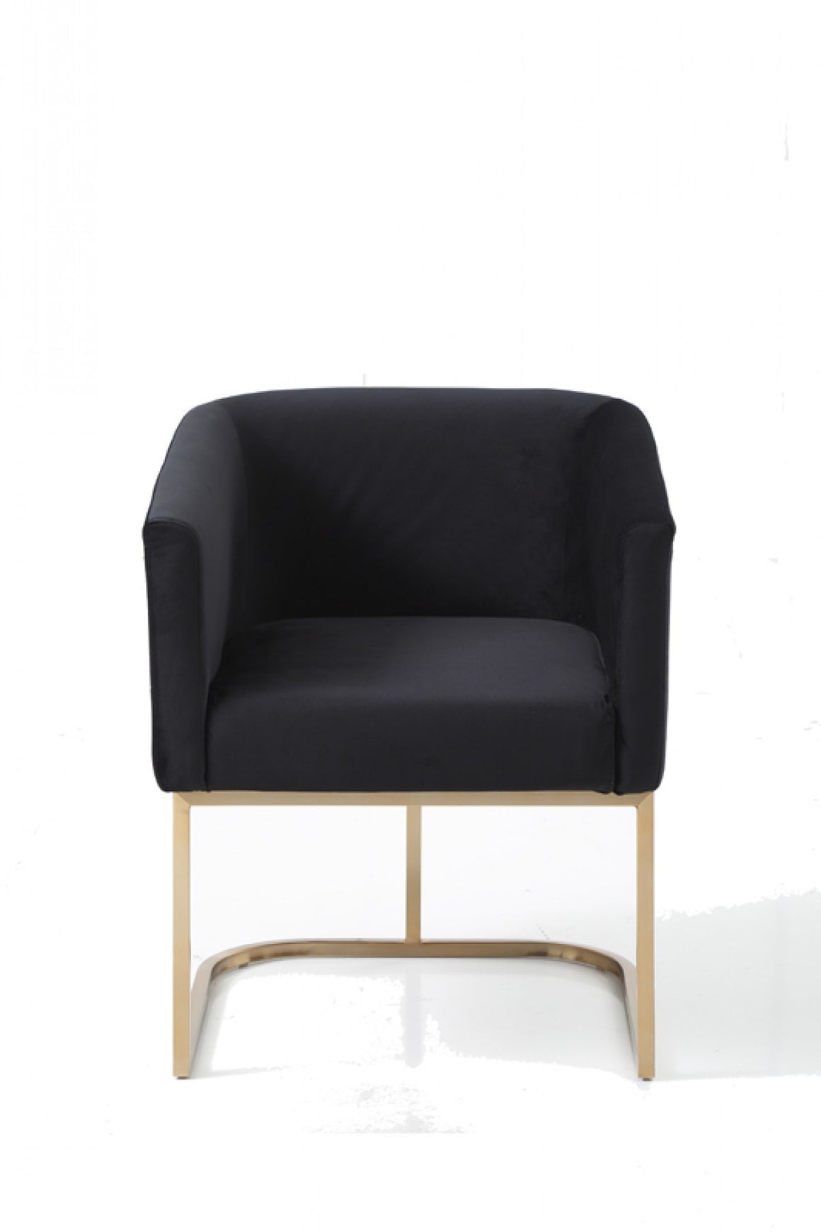 Modrest Yukon Modern Black Velvet & Gold Dining Chair