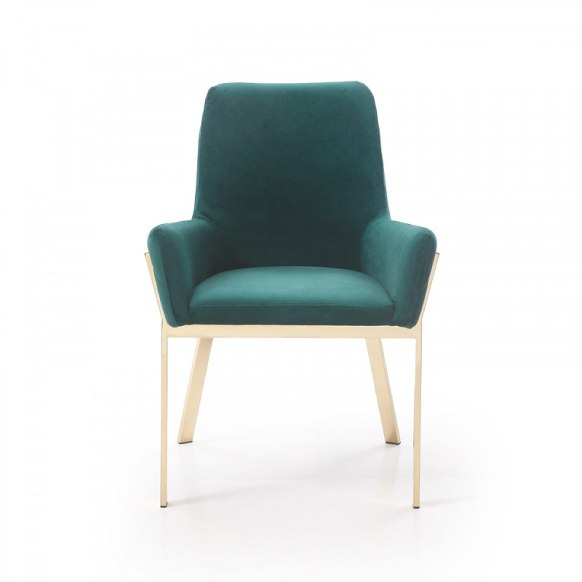 Modrest Robin Modern Green Velvet & Gold Dining Chair