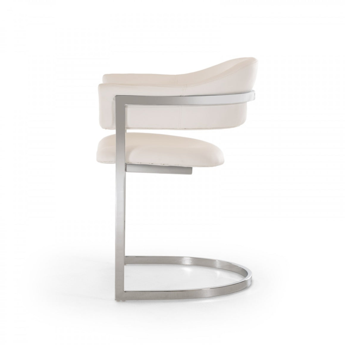 Modrest Allie Contemporary White Leatherette Dining Chair