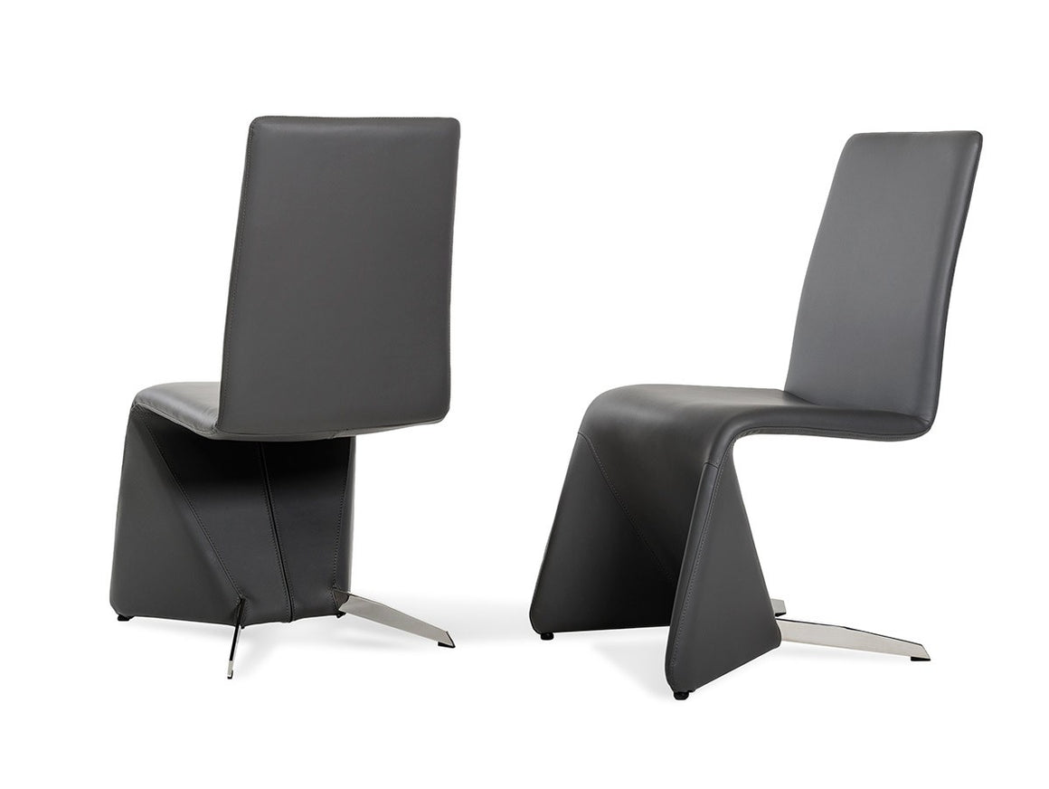 Nisse - Contemporary Black Leatherette Dining Chair (Set of 2)