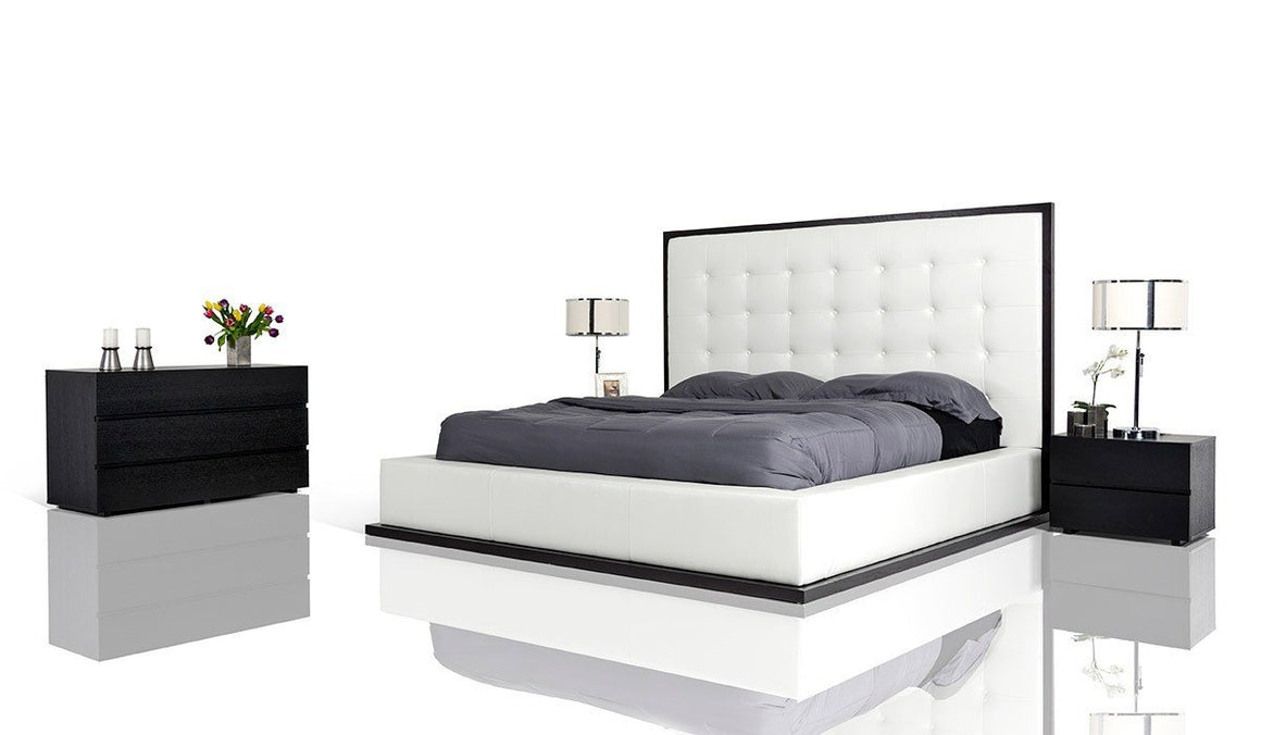 Modrest Beth Modern Wenge & White Leatherette Bed