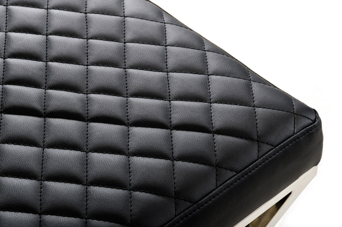 Modrest Adderley Modern Black Leatherette Bench