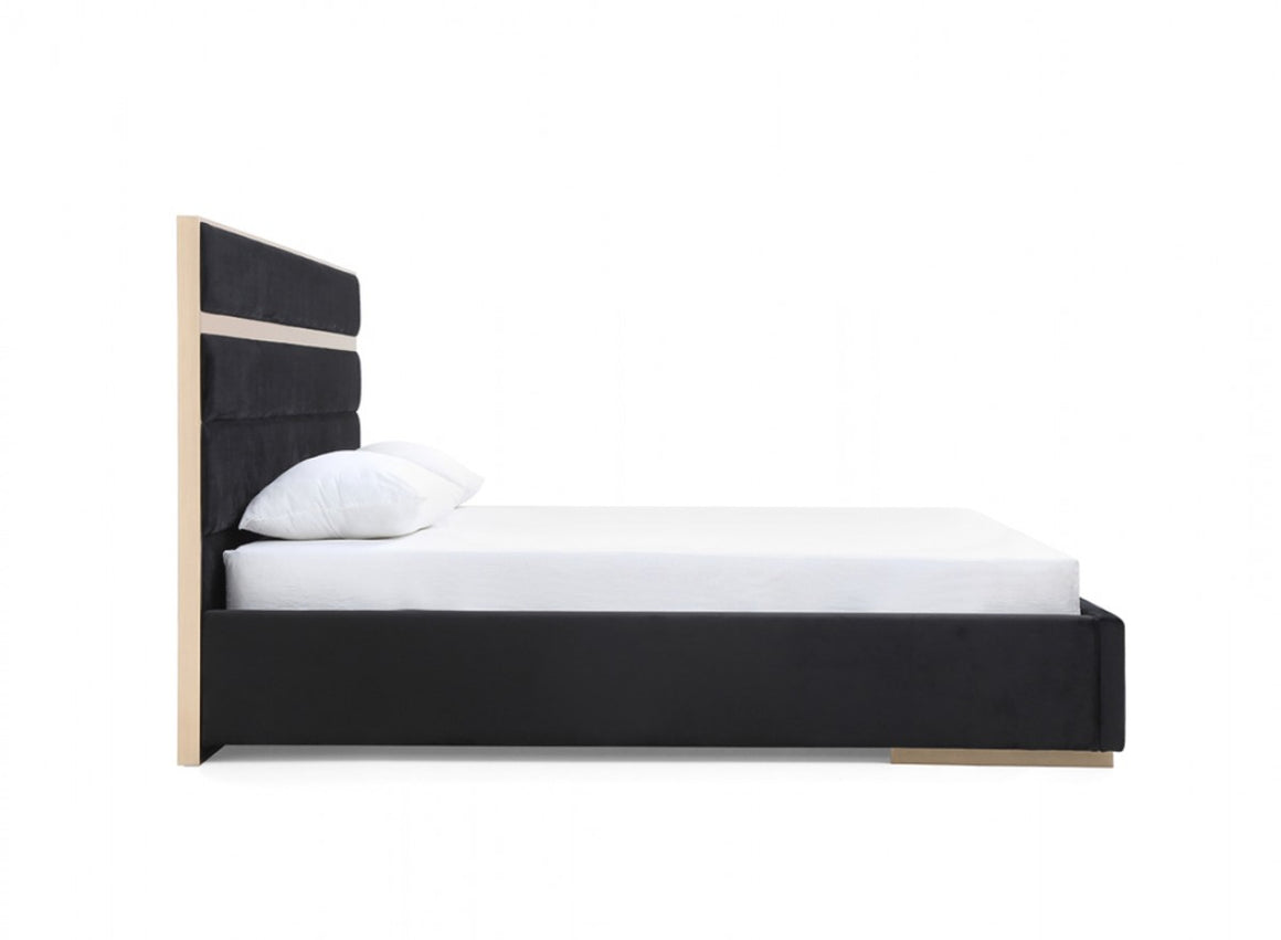 Nova Domus Cartier Modern Black & Brushed Bronze Bedroom Set