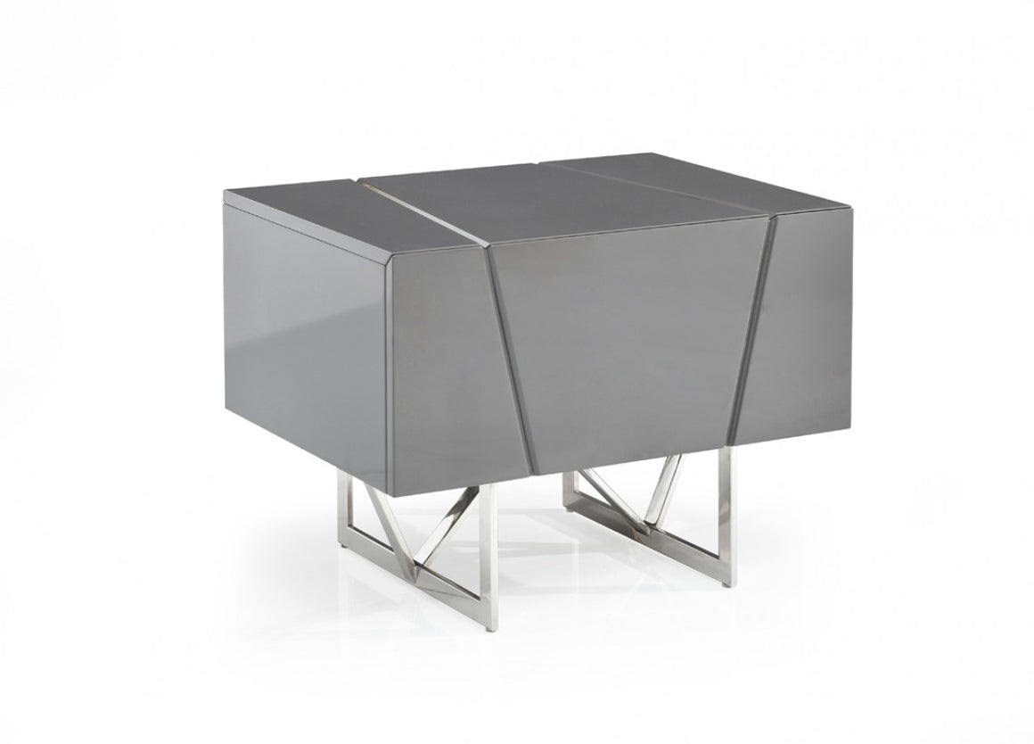 Modrest Chrysler Modern Grey Nightstand