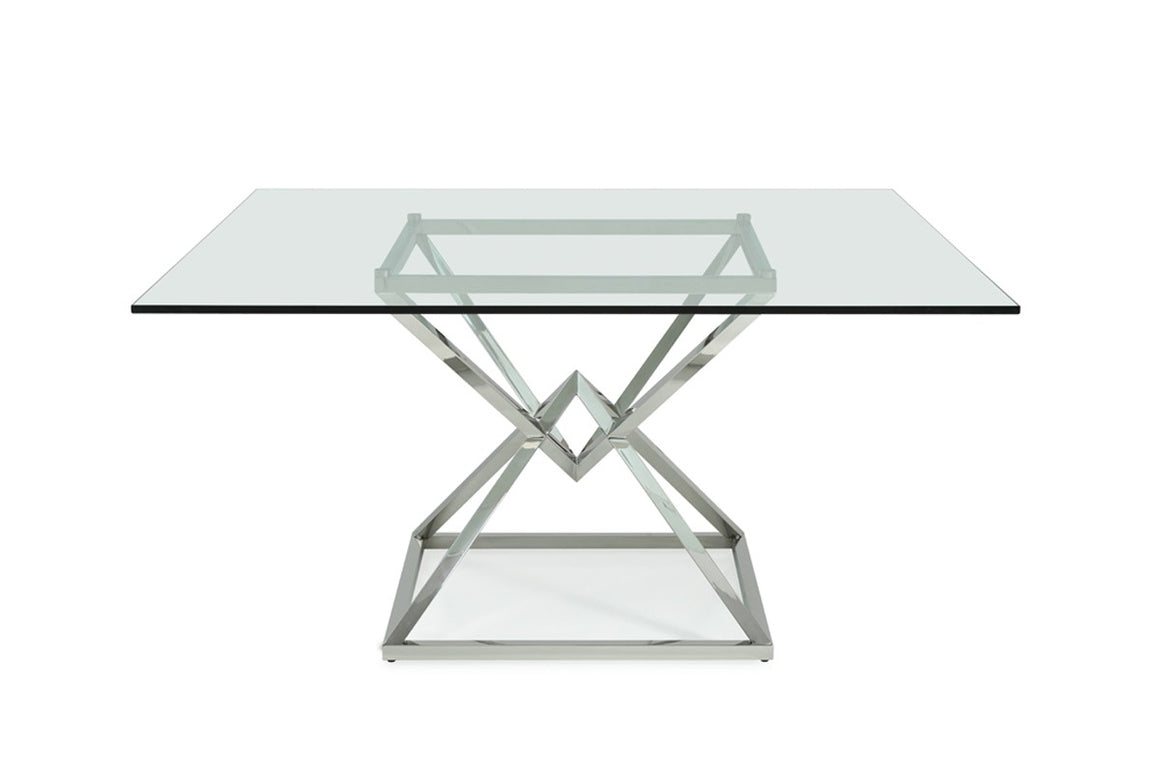 Modrest Xander Modern Square Glass Dining Table
