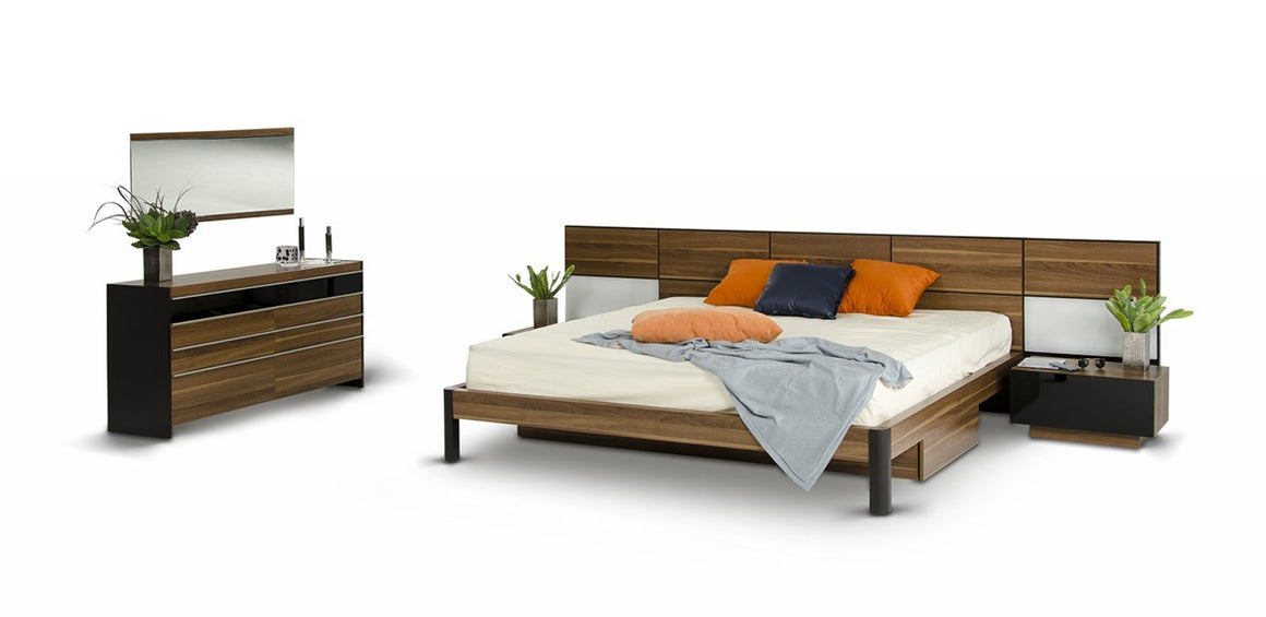 Modrest Rondo Modern Walnut Bedroom Set