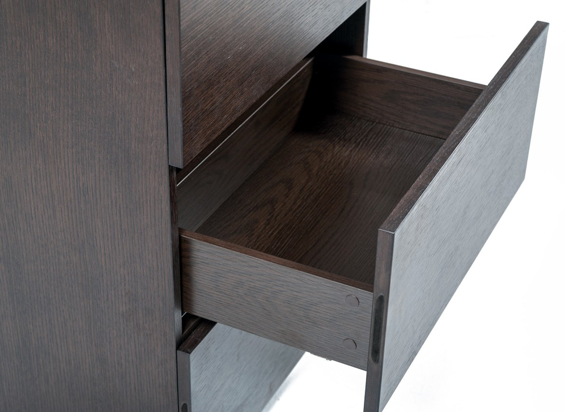 Modrest Ceres Modern Brown Oak & Grey Chest w/ LED Light