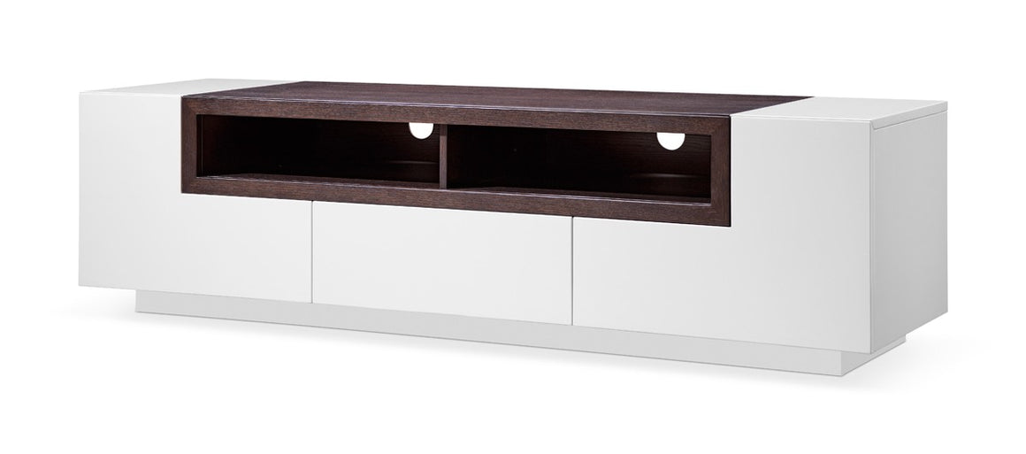 Modrest Gregory Modern Glossy Grey & Brown Oak TV Unit