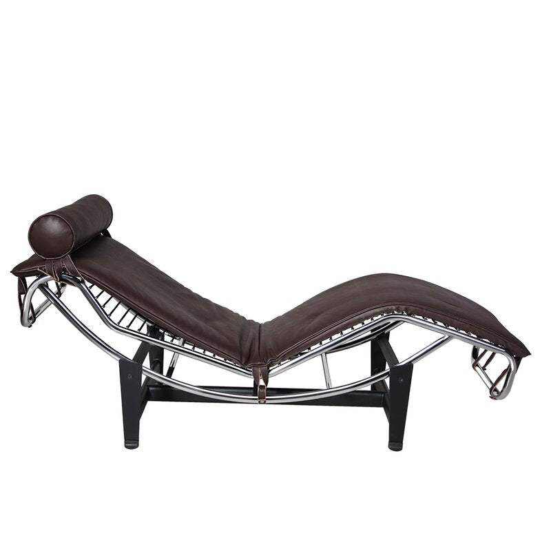 Le Corbusier LC-4 Style Replica Chaise Lounge Chair in Dark Brown