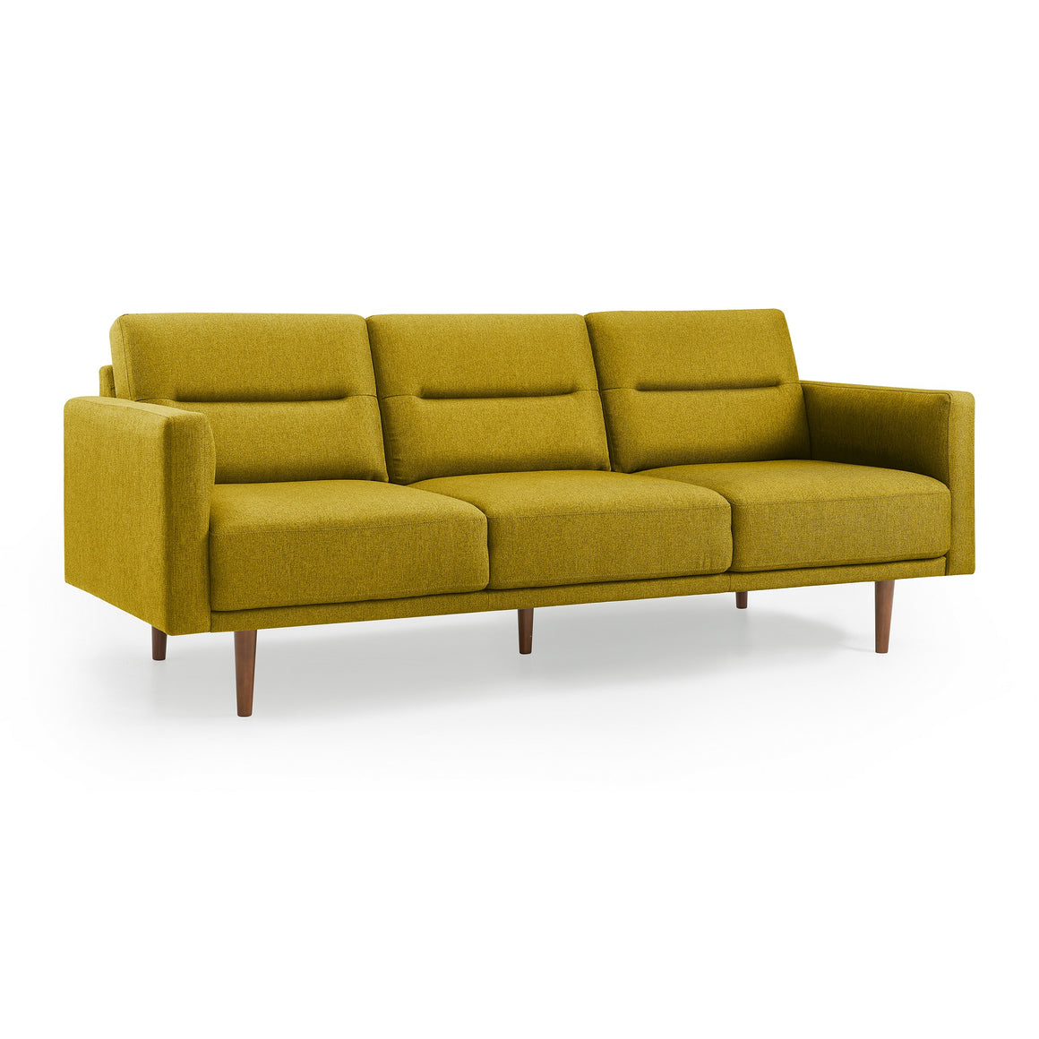 Nordic Mid Century Modern Fabric Sofa in Mustard