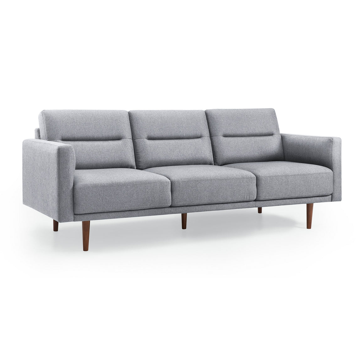 Nordic Mid Century Modern Fabric Sofa in Light Grey