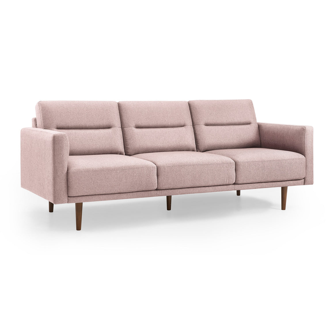 Nordic Mid Century Modern Fabric Sofa in Pink