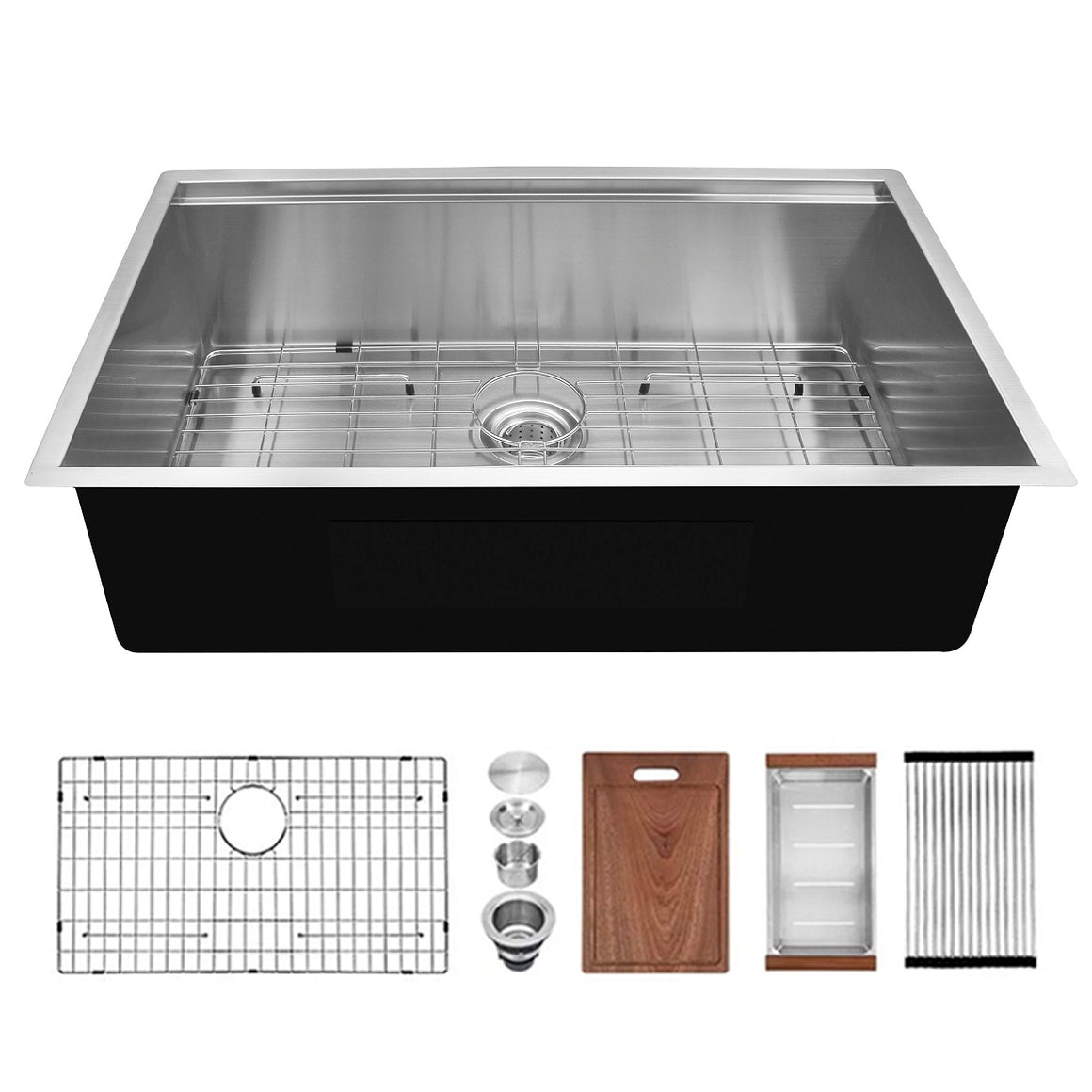 30 in. Fablise Stainless Steel Single Bowl Workstation Kitchen Sink