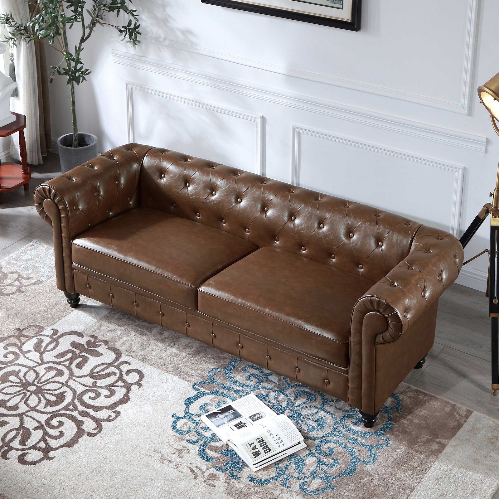 mygingerbreadhouse: “ reworked leather Chesterfield sofa by Fun
