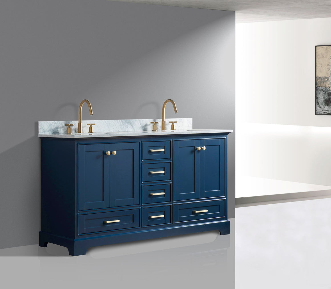 Yazmin 60" Double Bathroom Vanity Set in Blue