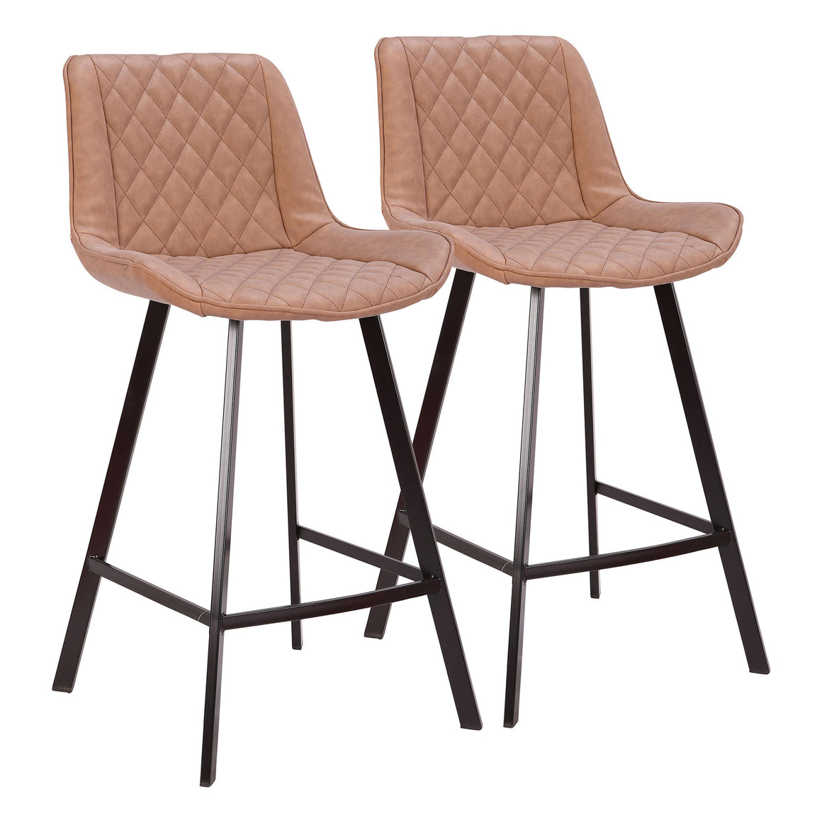 Wayne Industrial 26" Counter Stool in Black and Brown by LumiSource - Set of 2