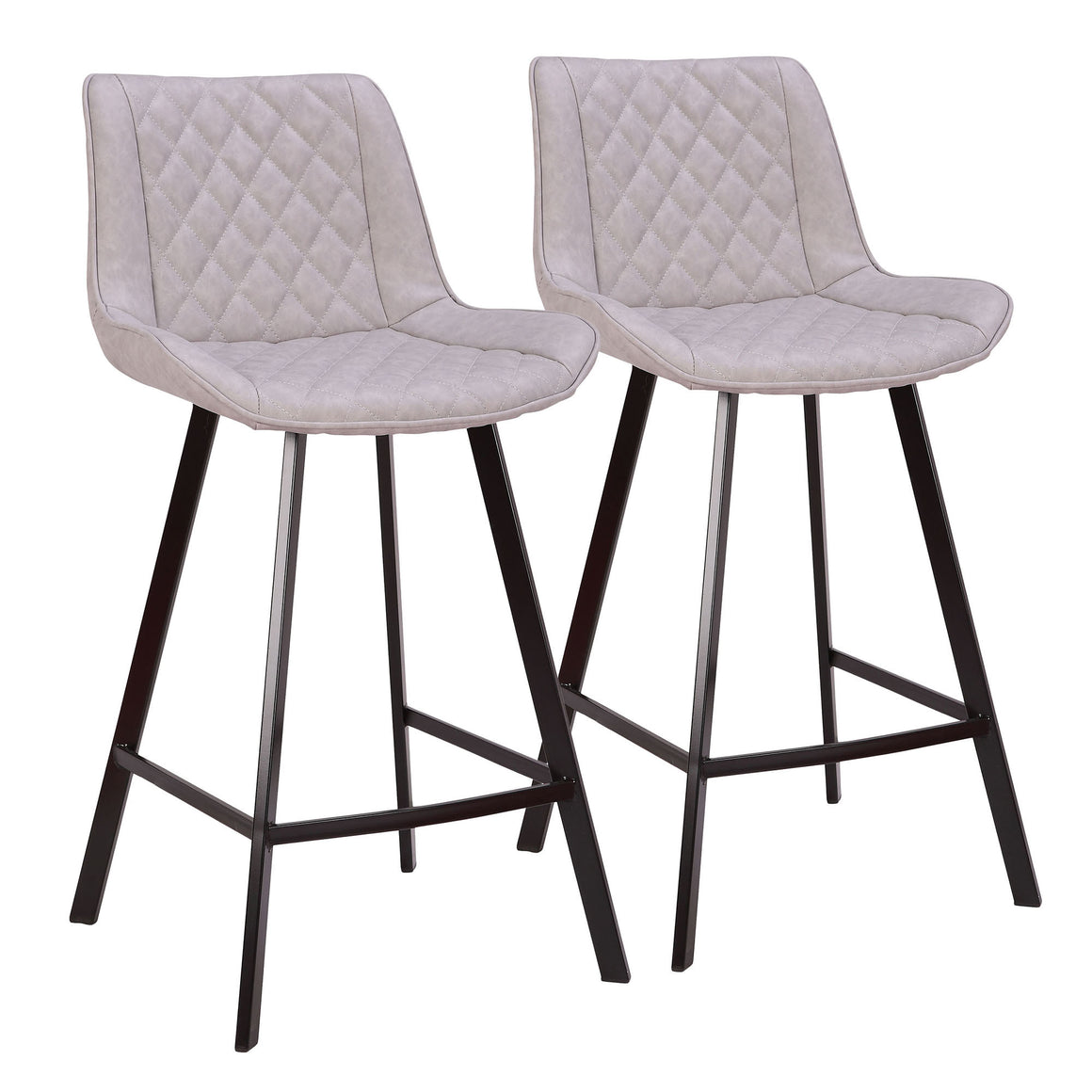 Wayne Industrial 26" Counter Stool in Black and Grey by LumiSource - Set of 2