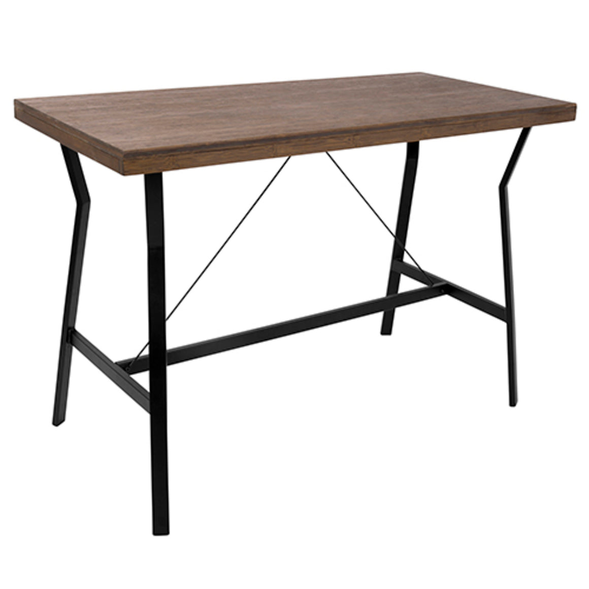 Wishbone Industrial Counter Table in Walnut and Black by LumiSource