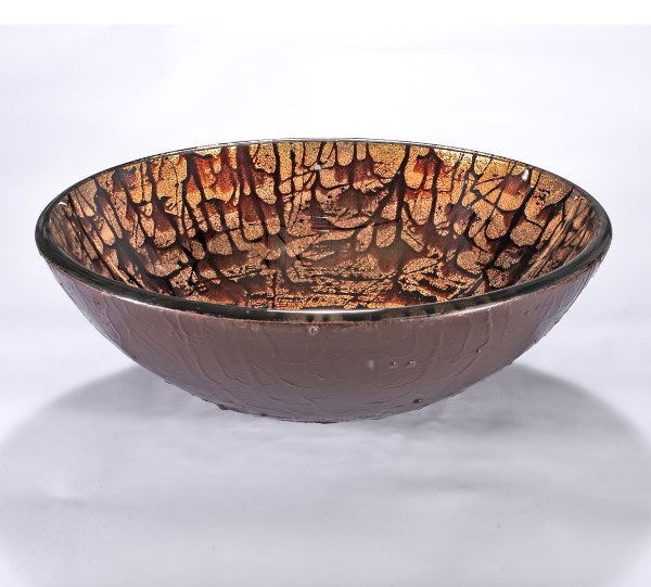 InFurniture ZA-1271 Glass Sink Bowl in Copper Mosaic