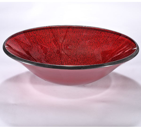 InFurniture ZA-1276 Glass Sink Bowl in Red