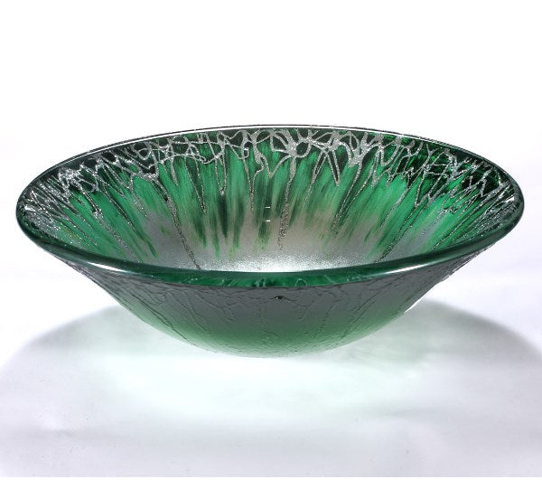 InFurniture ZA-1302 Glass Sink Bowl in Green/Black
